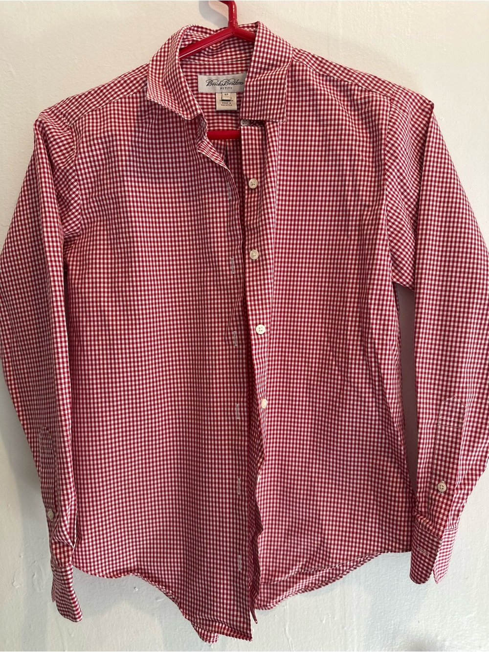 Brooks Brothers Red and White Gingham Button-Down Shirt